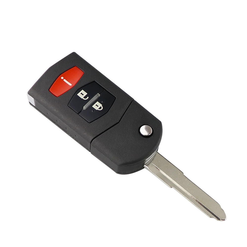 Keyforkess3/4 pulsante Flip pieghevole a distanza chiave dell'automobile Shell custodia di ricambio con lama non tagliata per Mazda 3 5 6 M6 RX8 MX5 CX5 CX7 CX9 - H3a612312ab104f07b7b08eaecb03e913s