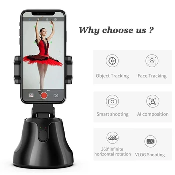 

Apai Genie Smartphone Auto Shooting Gimbal Desktop Object Auto Tracking Phone Holder Stand for Vlog Video tiktok Youtube Live