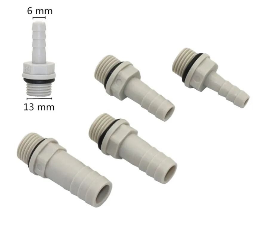 10000 Pcs Plastic-Steel Straight Connector 1/4" to 6mm Male Thread Pipe Fitting |