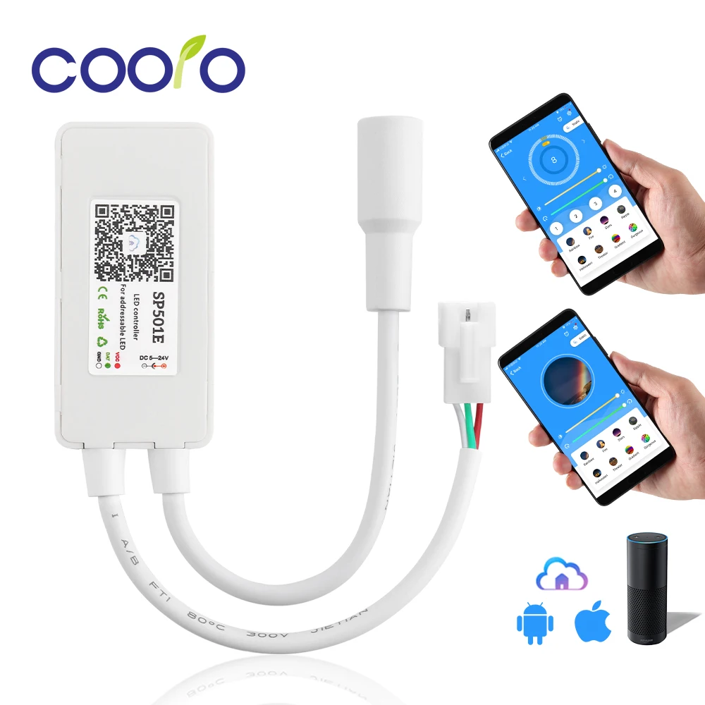 Светодиодный Wi Fi светильник SP501E WS2812b контроллер красная лента RGB Alexa Smart SPI