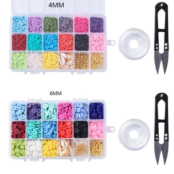 

3000Pcs Flat Round Polymer Clay Spacer Beads for Jewelry Making DIY Craft Beads