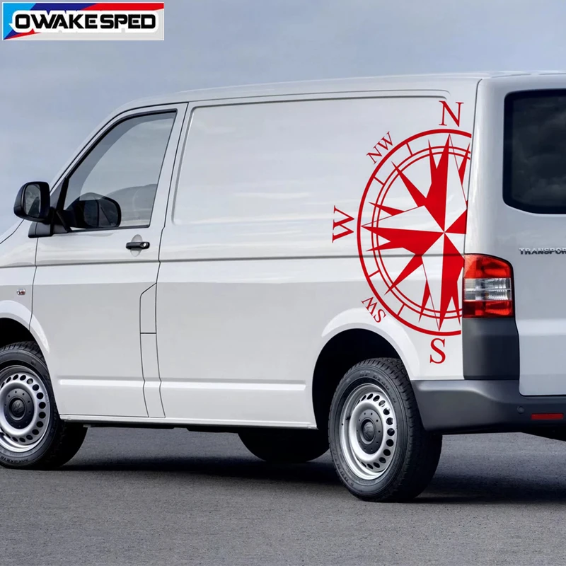 Двусторонняя Автомобильная наклейка s для Volkswagen Bus T4 T5 T6 компас Левая Правая сторона на Автомобильный кузов виниловый наклейки-XXL наклейка