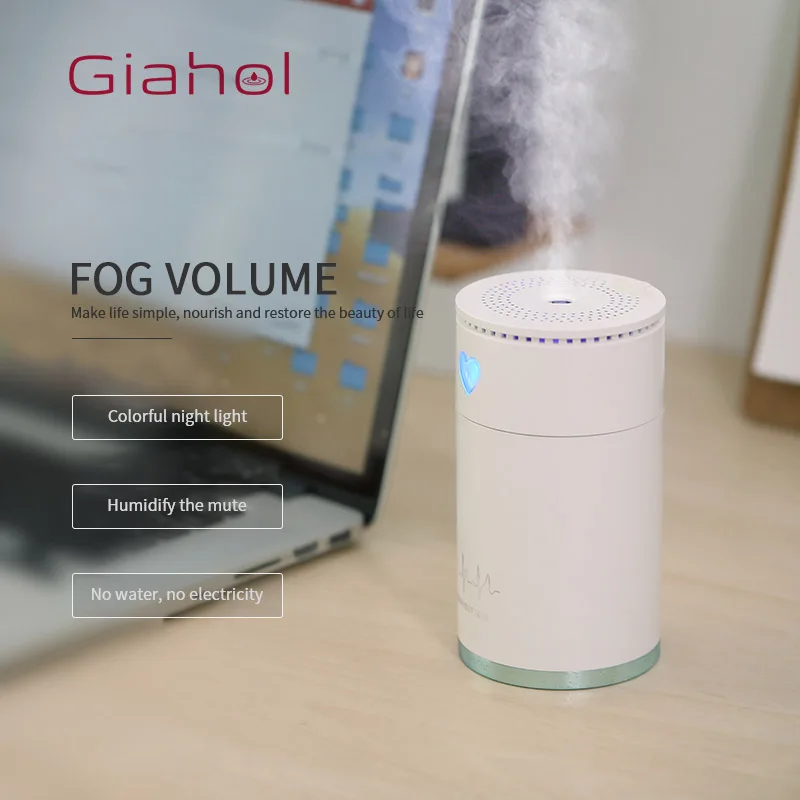 

Mini Smart humidifier diffuser Humidifier Air diffuser Machine ultrasonic Mist Maker Quiet Built-in battery 7 color led light