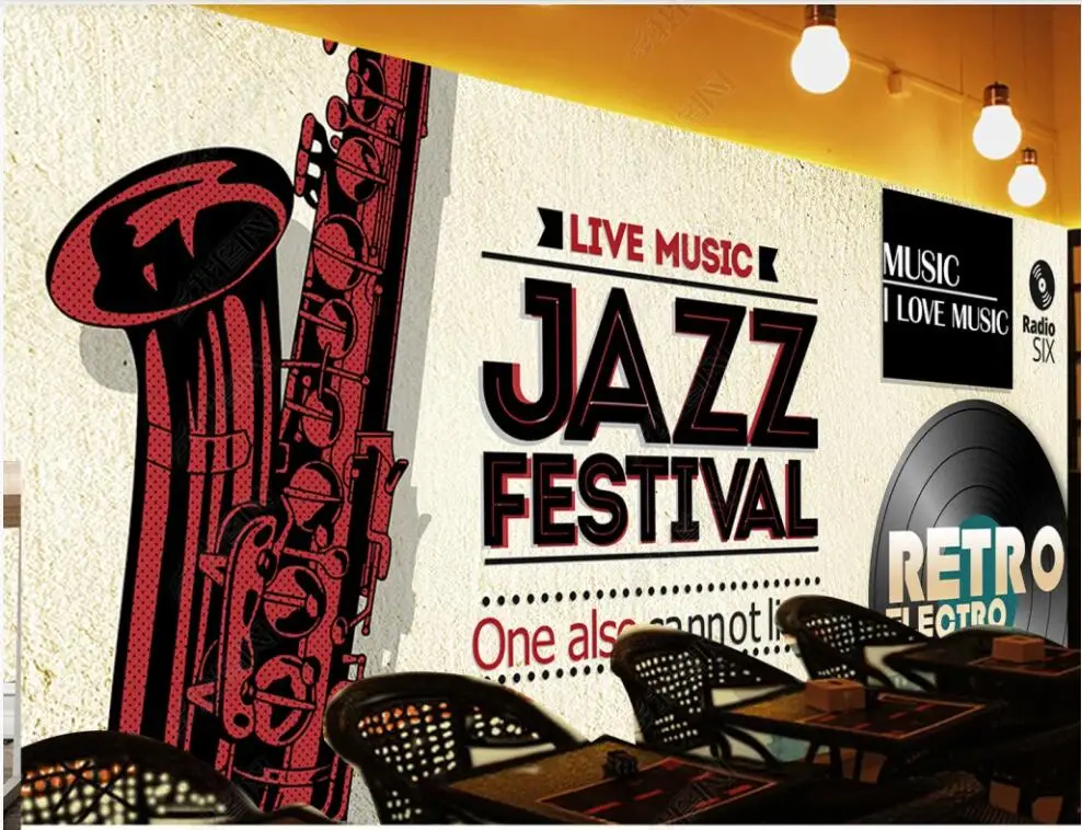 

Custom mural on the wall 3d photo wallpaper Cartoon jazz music home decor living room wallpaper for wall 3 d in rolls