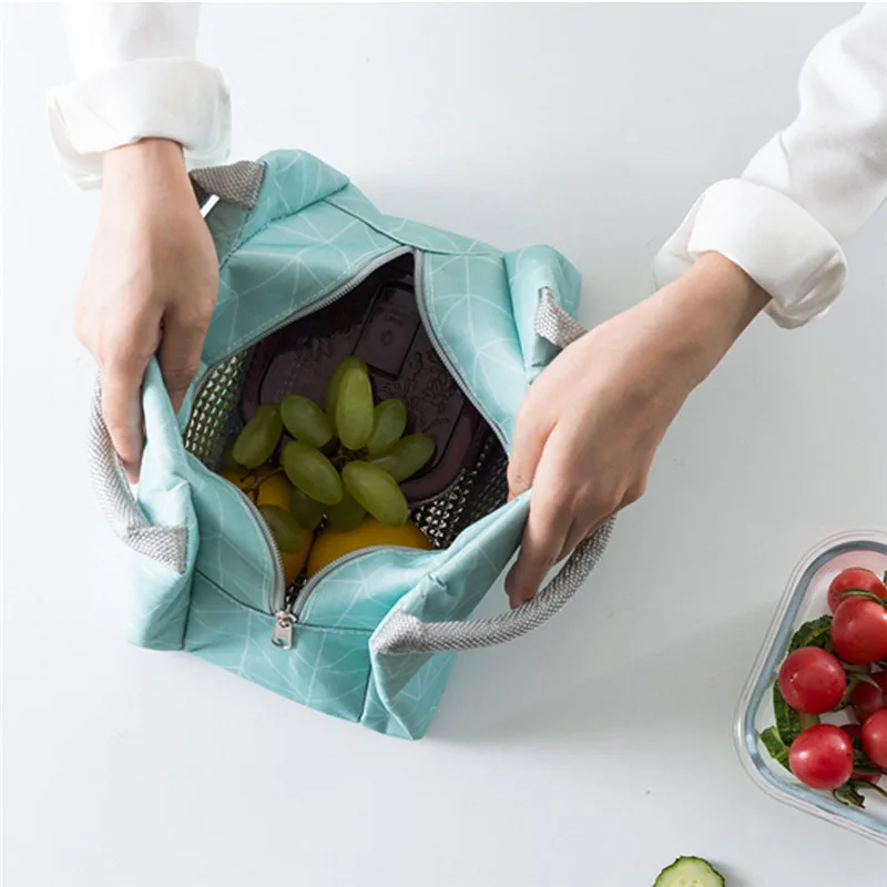 Сумка на Молнии Bento Box, переносная сумка из ткани Оксфорд, Ланч-бокс, пакет для пищевых продуктов 30AUG12