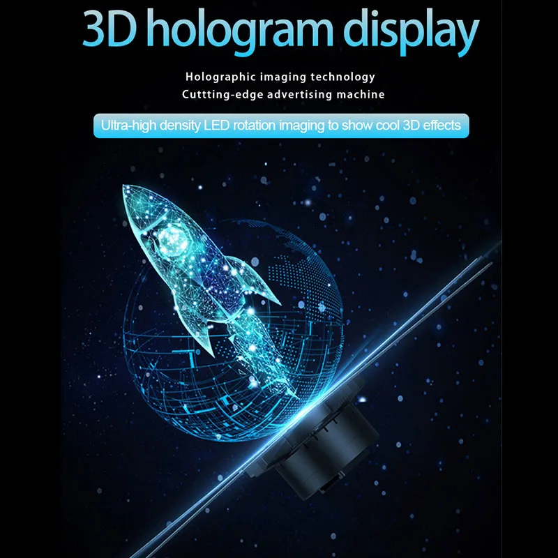 AC100-240V подключаемый 3D голографический проектор, светильник, рекламный дисплей, светодиодный вентилятор, голографическая лампа, 3D пульт дистанционного управления, голограмма, плеер, США
