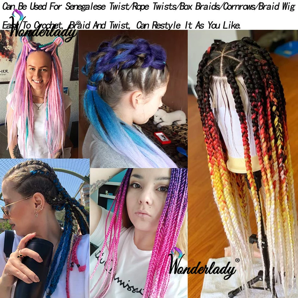 H3a61723156494254a96b2907a9e660c5q 100G 120 Colors Synthetic Braiding Hair Extensions Packs Ombre Braiding Hair For Women 24" Jumbo Box Braids Mallzona