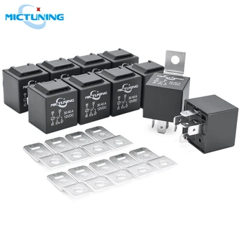 MICTUNING 10 개/대 5 핀 SPDT 릴레이 LED 라이트 바 교체 릴레이 DC 12V 30/40 Amp 범용 자동차 트럭 액세서리