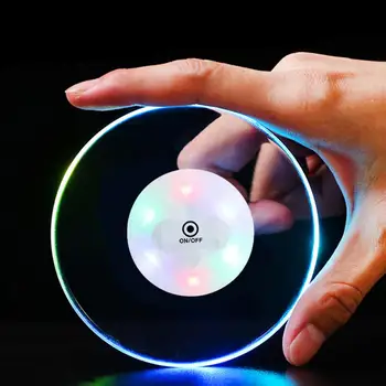 

1Pcs Colorful Car Led Cup Flash Light Coaster Cup Mat Bar Restaurant Decor Round Bottle Stickers Auto Inside Parts