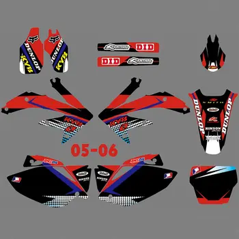

New Full Graphics Decals Stickers Custom Number Name Glossy Bright Stickers Waterproof for HONDA CRF450R CRF450 2005-2006