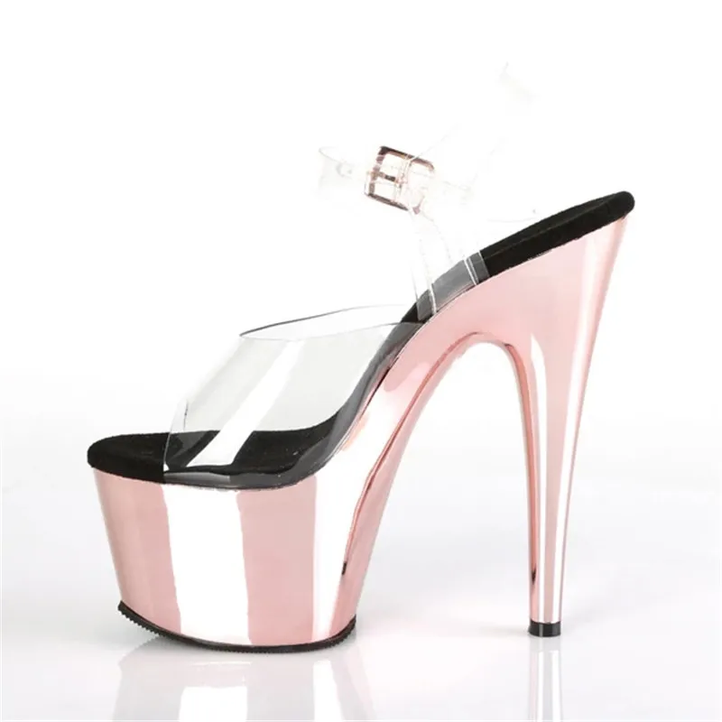 Summer 6 inch platform shoes, 15 cm electroplated stiletto heels, pole dancing shoes