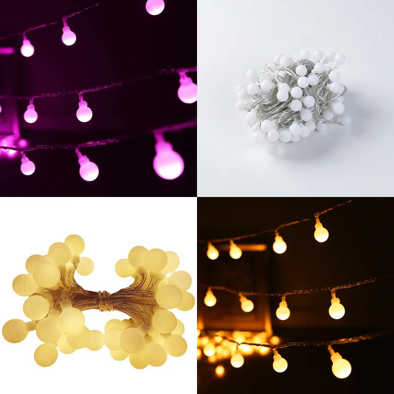 LED string lights with white ball AC110V/220V indoor/outdoor lamp Festival Christmas lights lighting decoration 10m 20m 30m 50m