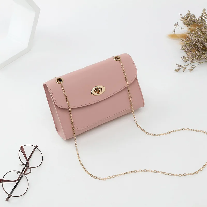

Bag Women's 2019 Summer New Style Square Sling Bag Korean-style Fashion Solid Color Chain WOMEN'S Bag Single-shoulder Crossbody