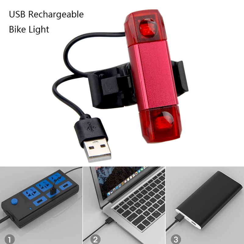 Горячий велосипедный задний светильник Usb Перезаряжаемый велосипедный предупреждающий световой сигнал водонепроницаемый задний светильник для ночной езды Многофункциональный велосипедный передний задний фонарь
