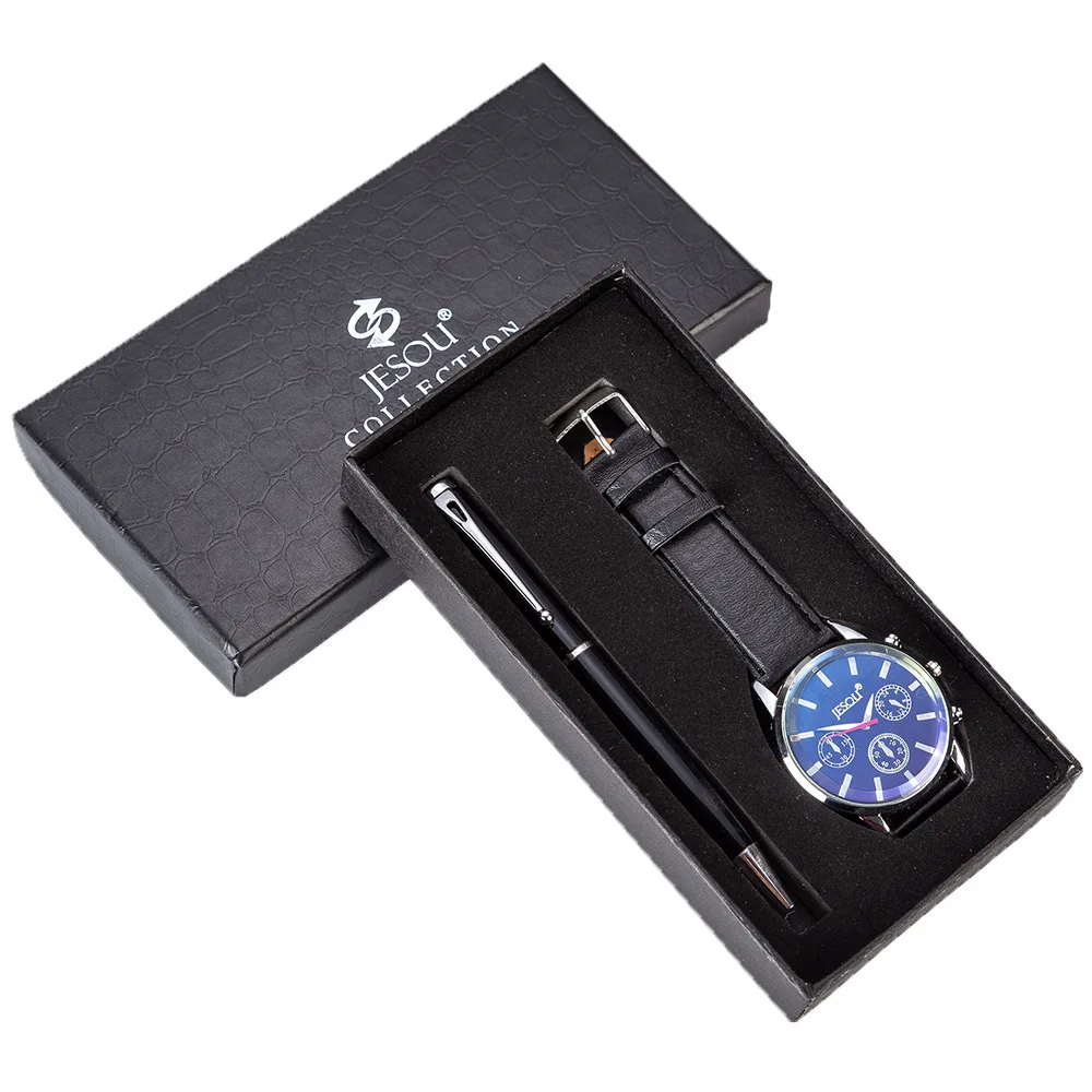 

Men Gift Set Exquisite Packaging Watch + Pen Set Hot Selling Creative Packaged Combination