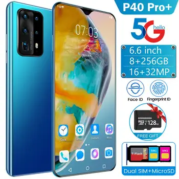

P40 Pro+ Smartphone Android 10.0 6.6" 32MP rear cameras 8GB RAM 256GB ROM 5000mAh MTK6889 Deca core CPU huawe i Mobile Phone