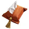 Soft Velvet Nordic Style Tissue Box Fabric Bag Cover, Portable Pumping Napkin Storage, Rectangle, Monochromatic, Car, Office 5