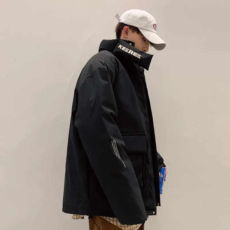 

Autumn/winter 2019 new style of slimming thick long-sleeved padded coat jacket loose collar fashionable youth men's wear