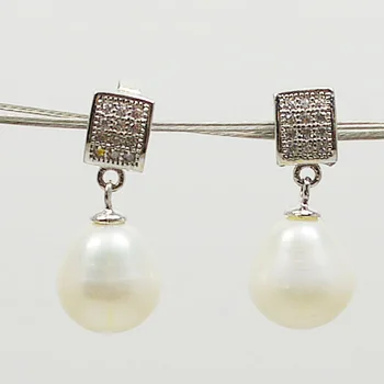 

Charming Women's Gifts Pearl Jewelry Natural Freshwater Pearl Drop Earrings Real White Pearl Teardrop Dangle Earrings