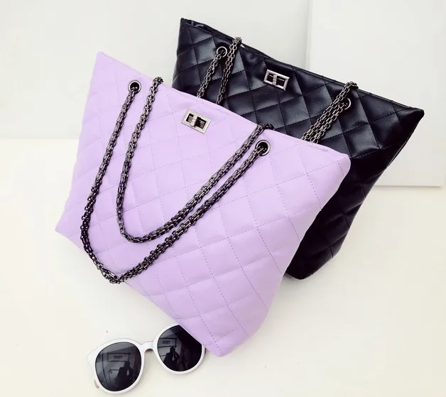 

Manufacturers Direct Selling 2018 New Style Cool GIRL'S Large Bag Rhombus Spiraea WOMEN'S Bag Handbag Shoulder Bag Wholesale