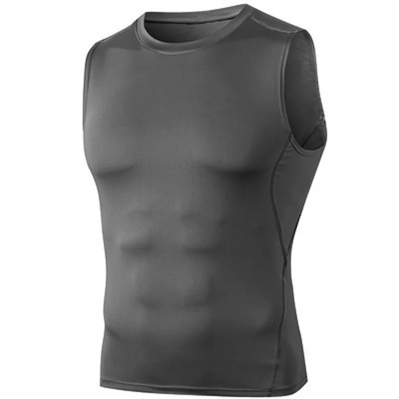 Men Quick Dry Running T-Shirts Compression Sleeveless Quick-drying Jersey training shirt Gym Mens Tank Top Sports & Entertainment