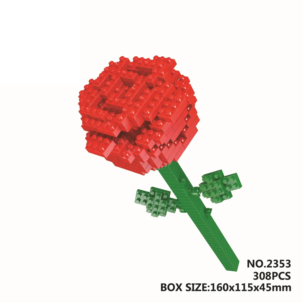 Креативные романтические подарки ко дню Святого Валентина Роза микро алмаз строительный блок цветок собрать нанокирпичи Игрушки для девочек