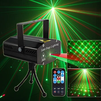

Mini Red Green twinkling star effect laser light Sound Activated Led Stage Lights for DJ Disco Party Show with Controller