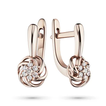 

Earrings made of red gold with diamonds e0201sg12170400