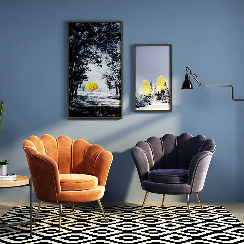 Nordic luxury livingroom chairs single sofa small apartment living room leisure fabric sofa bedroom balcony lazy chair L