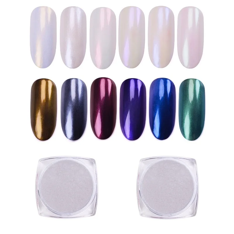 

1g Pearl Shell Nail Art Glitter Chrome Nail Powder Pigment Powder Mermaid Effect Micro Glitter Dust Gel Nail Art Decorations