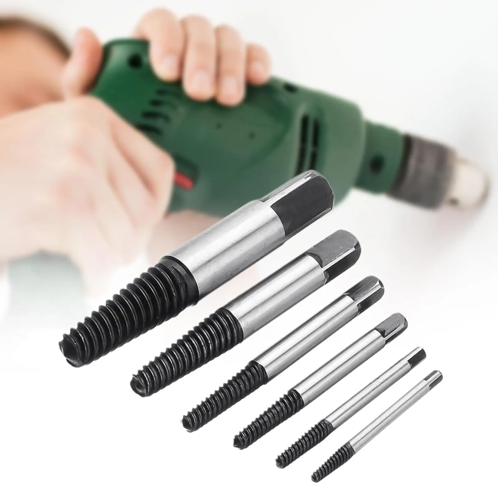 6Pcs Carbon Steel Damaged Screw Extractor Drill Bit Broken Speed Out
