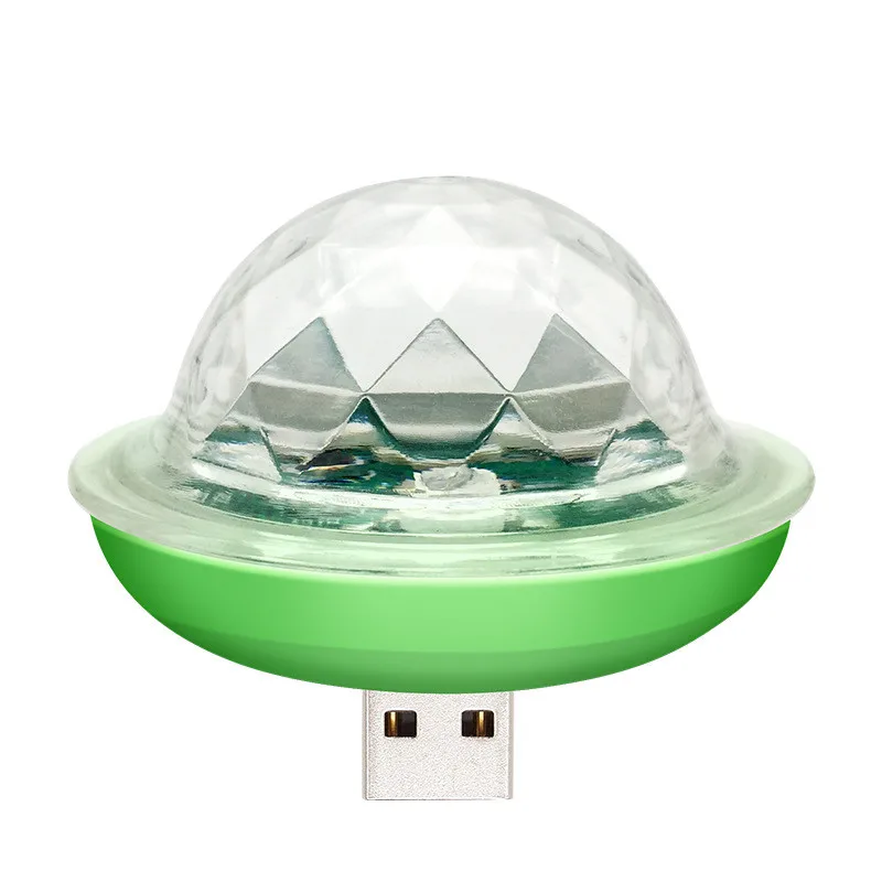 Мини USB звук вечерние освещение дискотечное освещение 4 Вт RGB магический хрустальный шар сценический свет эффект для рождества KTV свадебная музыка Dj свет - Цвет: Green body B