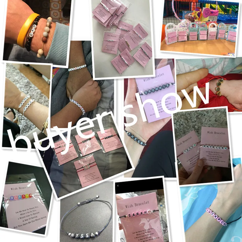 IYOE браслеты на заказ с надписью Wish Card Charm Love дружбы для мужчин и женщин подарок