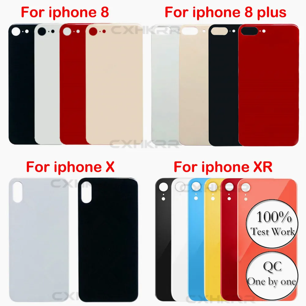 100%New original High Quality Big Hole For iPhone 8 8plus X XS XR Back Glass Battery Cover Rear Door Housing parts Replacement 100%New original High Quality Big Hole For iPhone 8 8plus X XS XR Back Glass Battery Cover Rear Door Housing parts Replacement