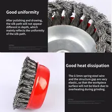 Скрученный узел стальной проволоки колесо щетка для удаления ржавчины Проволока Колесо чашка щетка диск для угловой шлифовальной машины 75 мм