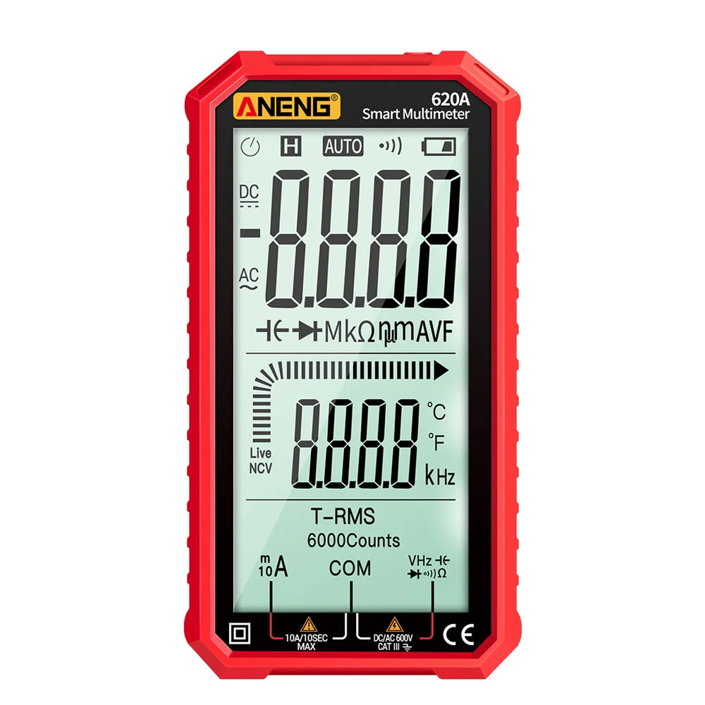 roughness tester ANENG 620/619A Digital Smart Multimeter Transistor Testers 6000Counts True RMS Auto Electrical Capacitance Meter Temp Resistance optical spectrum analyzer