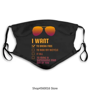 

I Want To Break Free mask for Men Queen masks Freddie Mercury maskss Rock Band Printed Clothes Graphic O Neck 100% Cotton- pm2.5