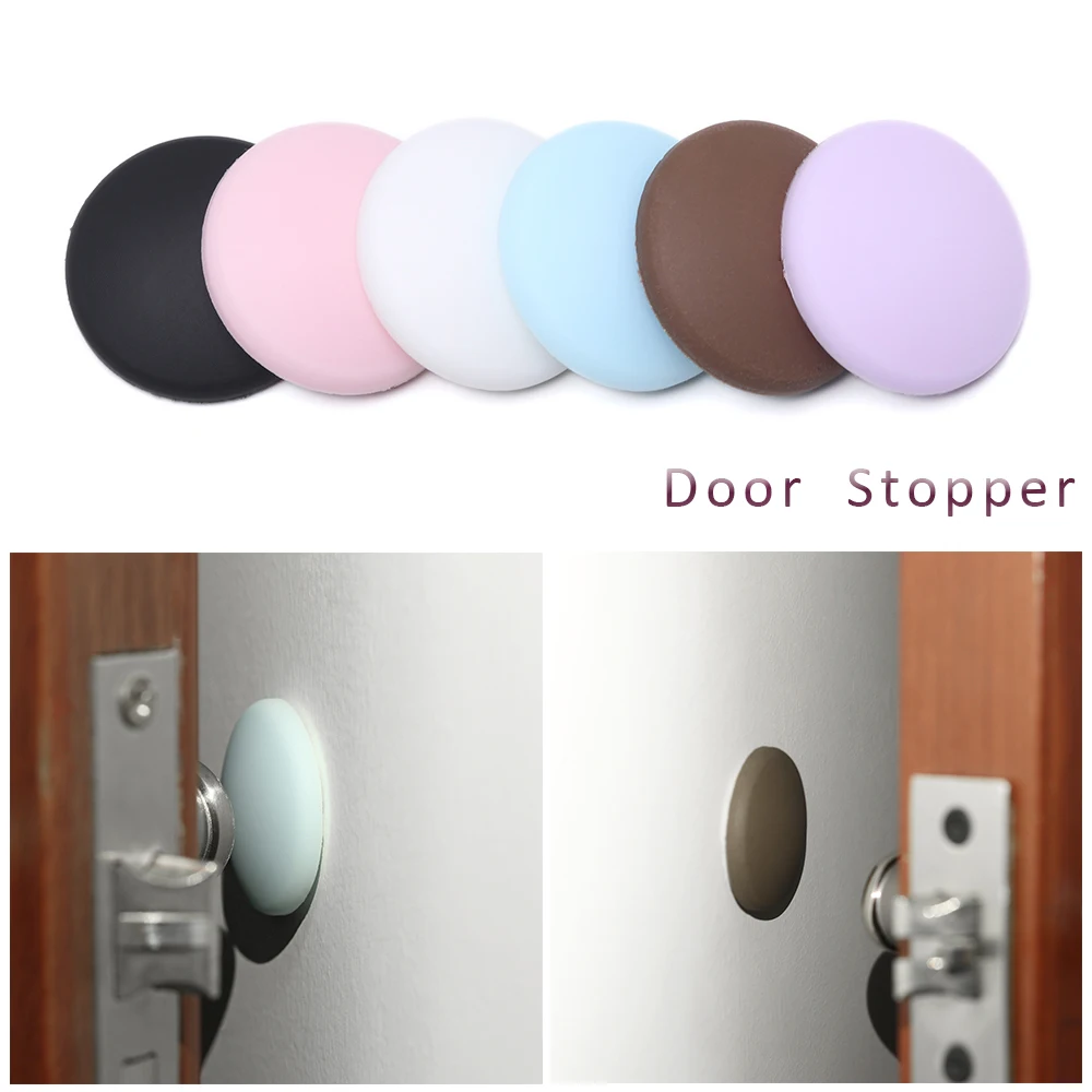 Self Adhesive Rubber Round Door Stopper Crash Pad Wall Protector Door