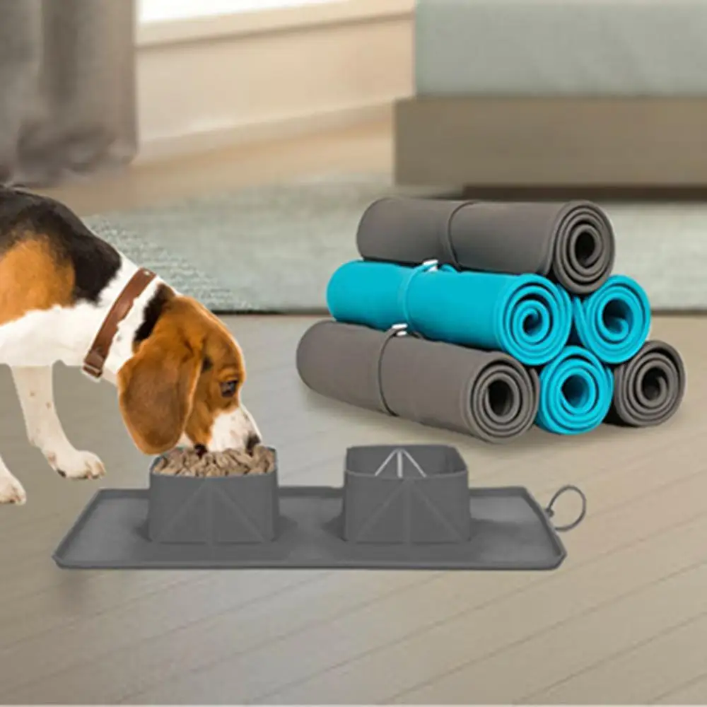 Foldable Silicone Bowls Dishes Feeder Pet-Dog-Bowl Food-Water-Container Travel Puppy-Dogs