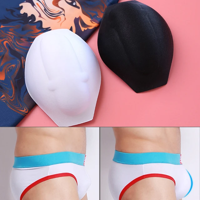 Men Underwear Swimwear Enhancer-Cup Briefs Pouch Enlarge Protection Push Up  Cup Breathable Sexy PP Silicone Enhancer Bulge Pad