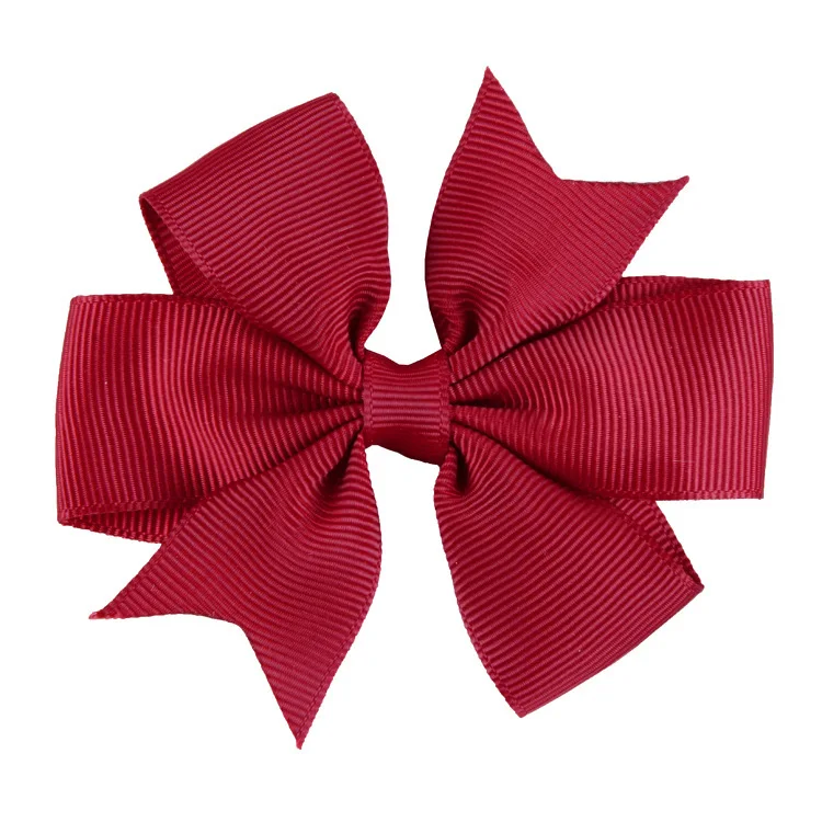 winered Nishine 10 шт./лот, бант из корсажной ленты для волос с зажимами, заколка для волос для маленьких девочек, заколки для волос, Детские аксессуары для фотосессии - Цвет: winered