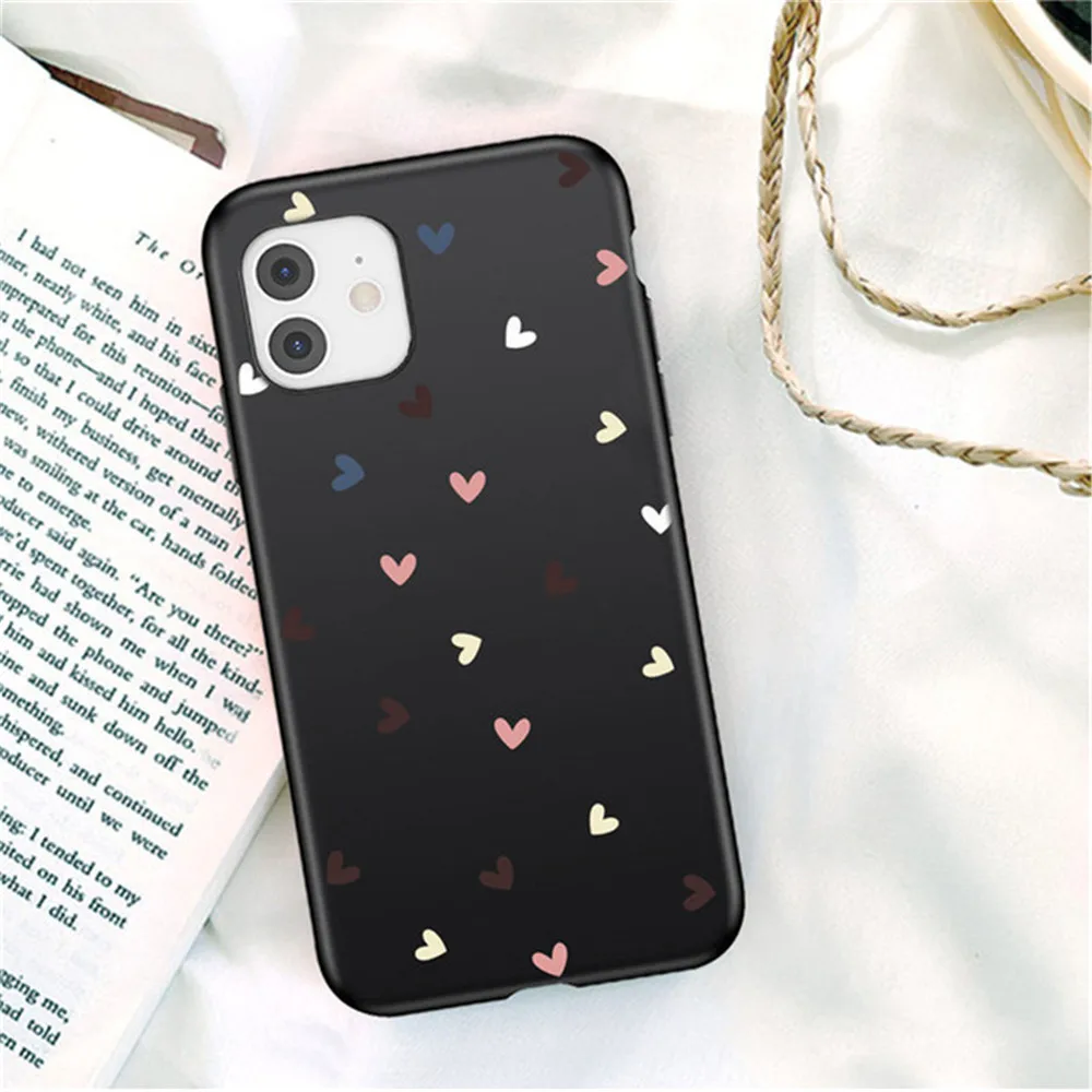 Candy Color Cute Love Heart Phone Case For iPhone 13 12 11 Pro Max 7 8 Plus X XS Max XR SE 2020 Soft TPU Silicon Back Cover iphone 13 pro max cover