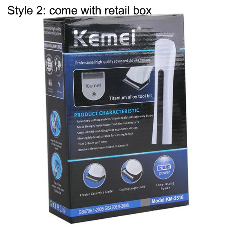 Kemei KM-2516 AC 220-240V EU Plug Беспроводная Регулируемая электрическая бритва для волос Бритва для бороды волос ножницы, кусачки триммер Уход за лошадьми