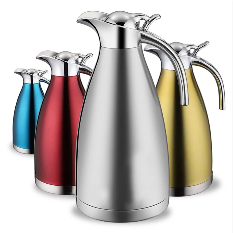 

Double Wall Stainless Steel Thermos Bottle, Coffee and Tea Pot, Thermal Insulated Water Jug, 1.5L, 2L