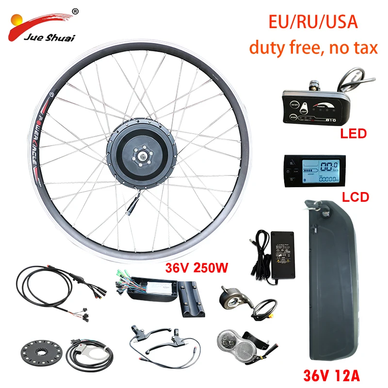 Permalink to 36V 250W No Tax Electric Bike Conversion Kit 12AH Lithium Battery with LED/LCD E-Bike Front Rear Hub Motor Wheel Conversion Kit