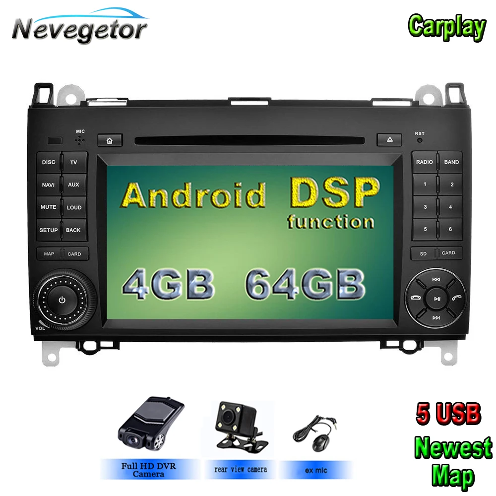 Android 9 0 Benz B200 A B класс W169 W245 Viano Vito W639 Sprinter W906 автомобильный dvd-плеер Радио Стерео gps