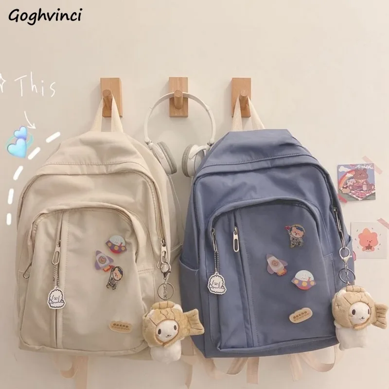 Mochilas multifunción para mujer, bolsa con cierre, gran capacidad, estilo Harajuku Retro, informal, escolar, con Collage