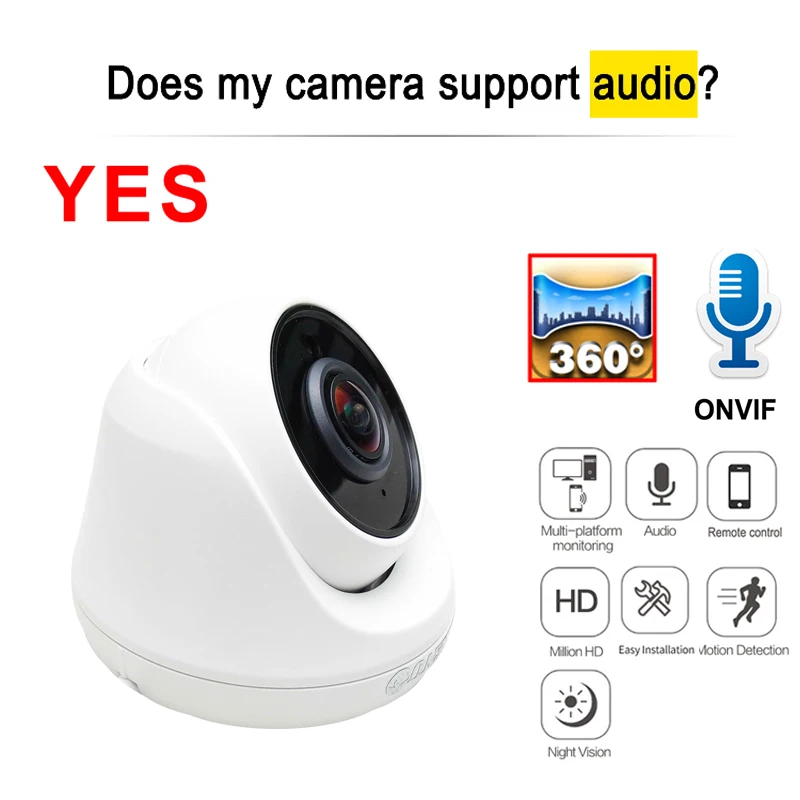 

JIENUO 1080P 3MP 4MP POE Camera IP 1.7mm Panoramic Fisheye Lens Cctv Security Surveillance Built-in Mic LED Infrared Icsee