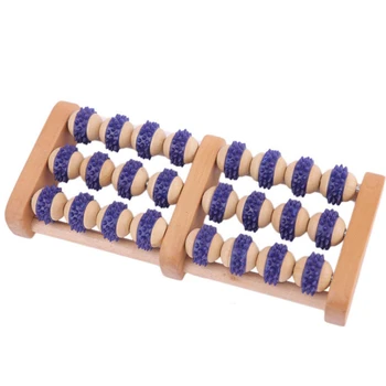 

Massage Rubber Wheel Stimulates the Foot Wood Massager Roller Wheel Foot - Bottom Acupoint Health Care