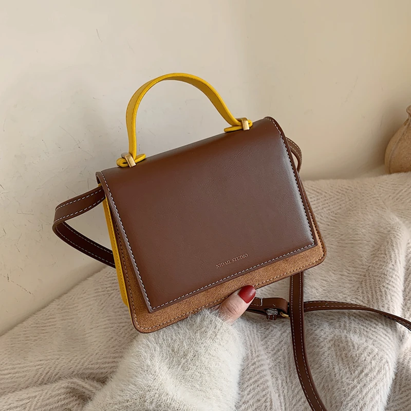

Burminsa Spring Mini Crossbody Bags For Women Korean Style Trapezoidal Design Girls Shoulder Bags Retro PU Leather Handbags 2020